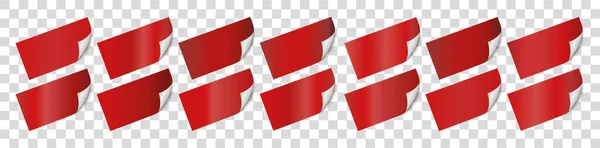 Étiquettes Bannière Autocollant Rouge Sur Fond Transparent — Image vectorielle