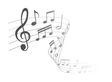 vektör sayfası müziği - beyaz arkaplanda müzik notaları