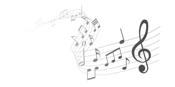Vector Sheet Music Notas Musicales Melodía Sobre Fondo Blanco — Archivo Imágenes Vectoriales