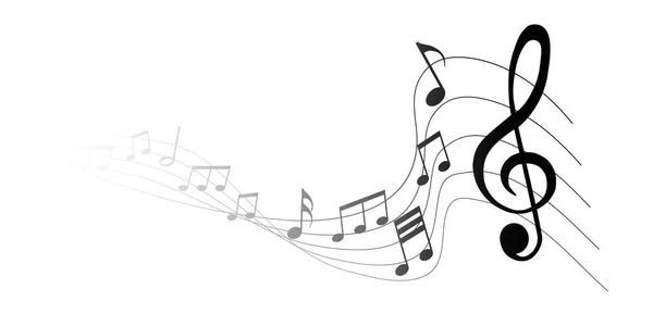 Partition Vectorielle Notes Musique Mélodie Sur Fond Blanc — Image vectorielle