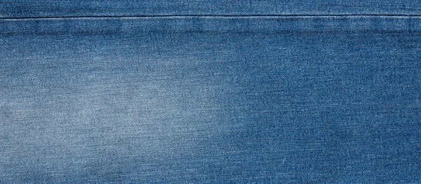 深蓝色牛仔斜纹棉织物的质地 — 图库照片