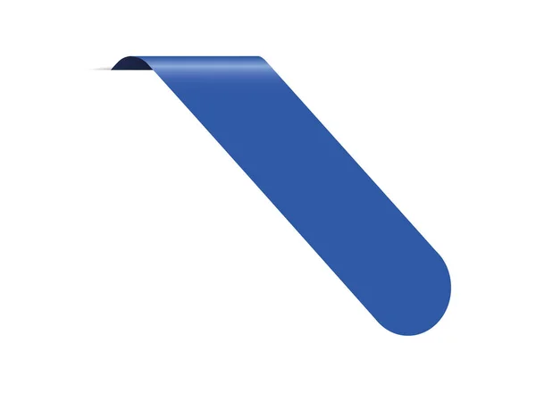 Bannière Ruban Angle Bleu Sur Fond Blanc — Image vectorielle