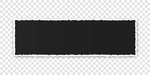 Bannière Papier Déchiré Noir Vectoriel Avec Bords Arrachés Avec Espace — Image vectorielle