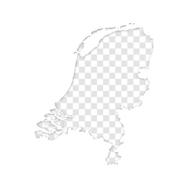 Hollanda 'nın gölgeli şeffaf silueti