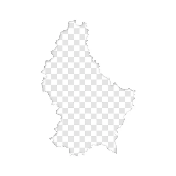 Silhouette Transparente Carte Luxembourg Avec Ombre — Image vectorielle