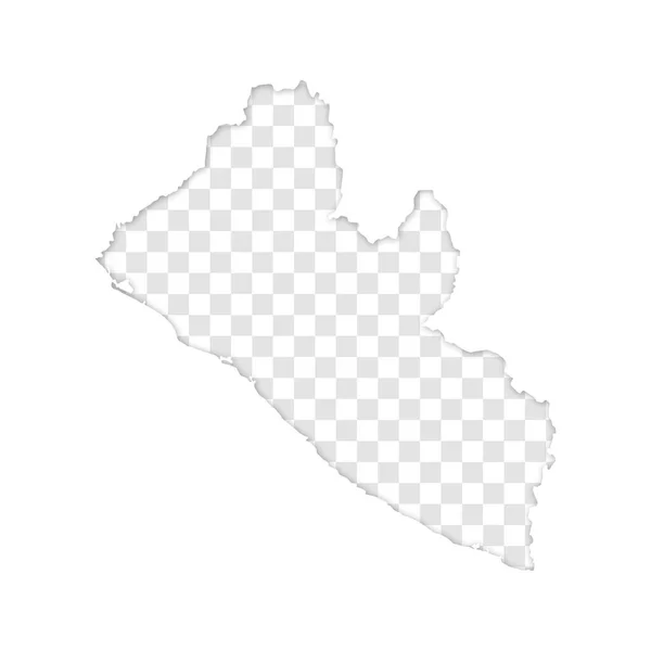 Silhueta Transparente Libéria Mapa Com Sombra — Vetor de Stock