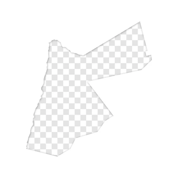 Silhueta Transparente Jordan Mapa Com Sombra — Vetor de Stock