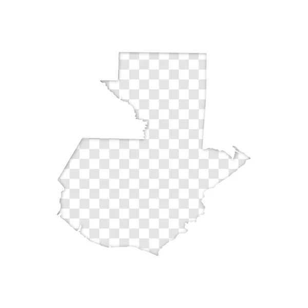 Transparentní Silueta Guatemalské Mapy Schadowem — Stockový vektor