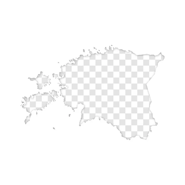 Transparentní Silueta Estonské Mapy Stínem — Stockový vektor
