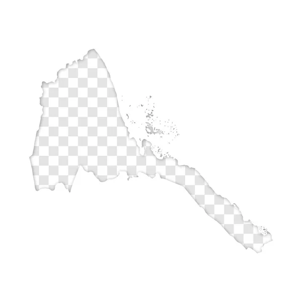 Silueta Transparente Eritrea Mapa Con Sombra — Vector de stock
