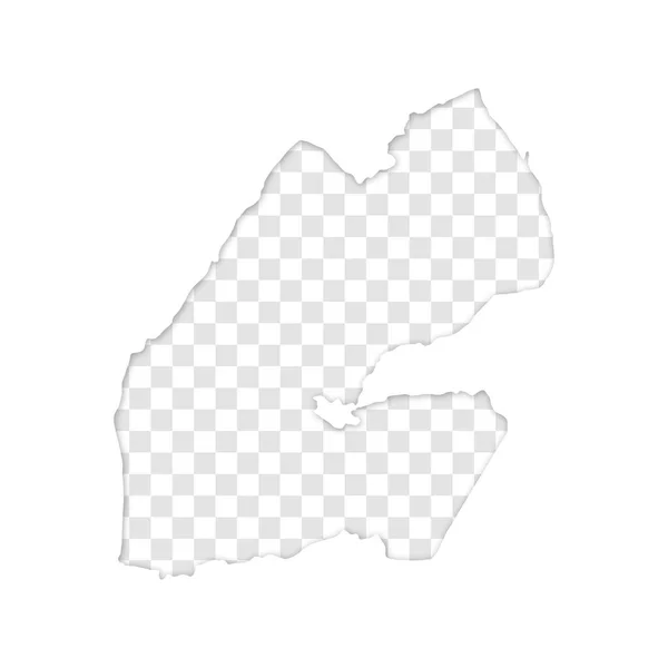 影のあるジブチ地図の透明シルエット — ストックベクタ