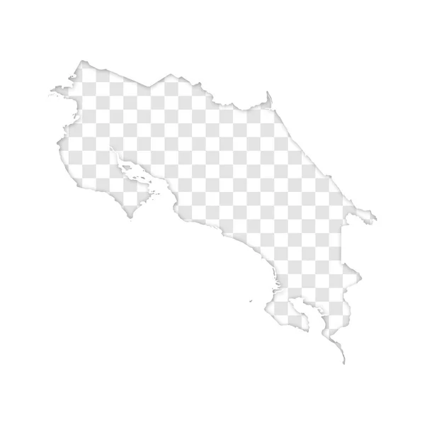 Silueta Transparente Costa Rica Mapa Con Sombra — Archivo Imágenes Vectoriales