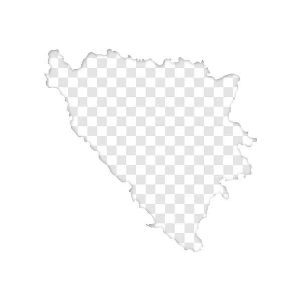 Silhueta Transparente Bósnia Herzegovina Mapa Com Sombra —  Vetores de Stock