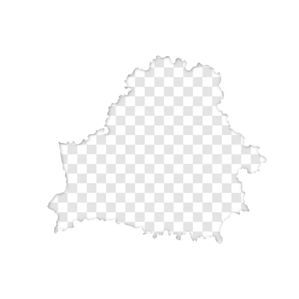Прозрачный Силуэт Карты Беларуси Тенью — стоковый вектор