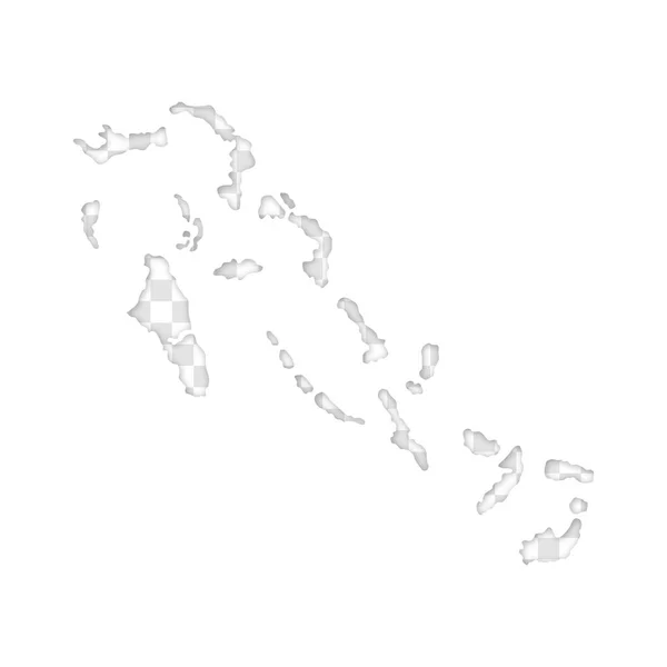 Прозрачный Силуэт Карты Багамских Островов Тенью — стоковый вектор