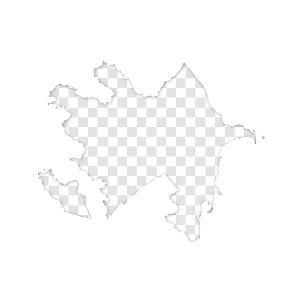 Silhouette Transparente Carte Azerbaïdjan Avec Ombre — Image vectorielle