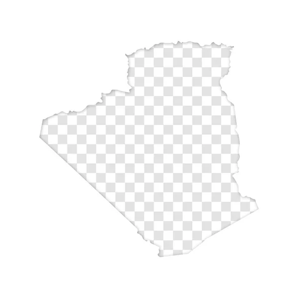 Прозрачный Силуэт Карты Алжира Тенью — стоковый вектор