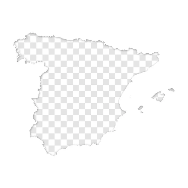 Transparent Silhouette Spain Map Shadow — Stock Vector