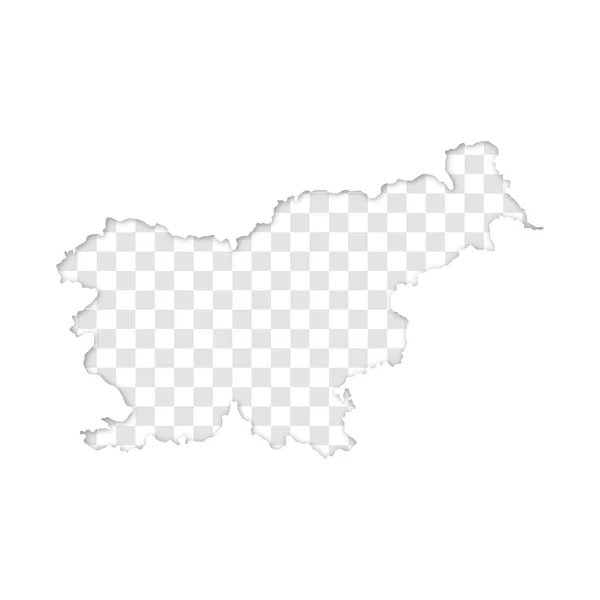 Silhueta Transparente Eslovénia Mapa Com Sombra — Vetor de Stock