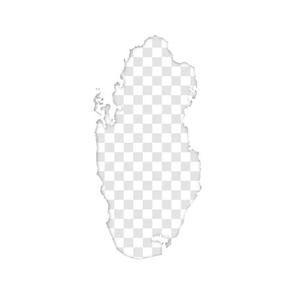 Silueta Transparente Del Mapa Quatar Con Sombra — Archivo Imágenes Vectoriales