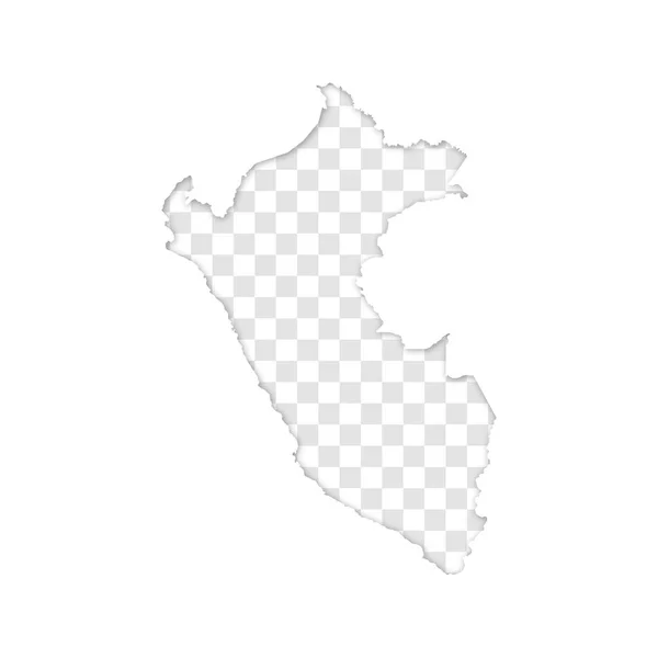 Silhouette Transparente Pérou Carte Avec Ombre — Image vectorielle