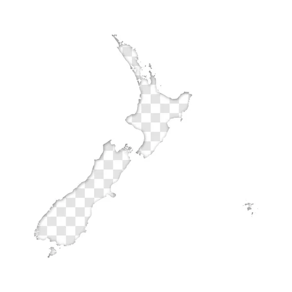 Transparent Silhouette New Zealand Map Shadow — Stock Vector