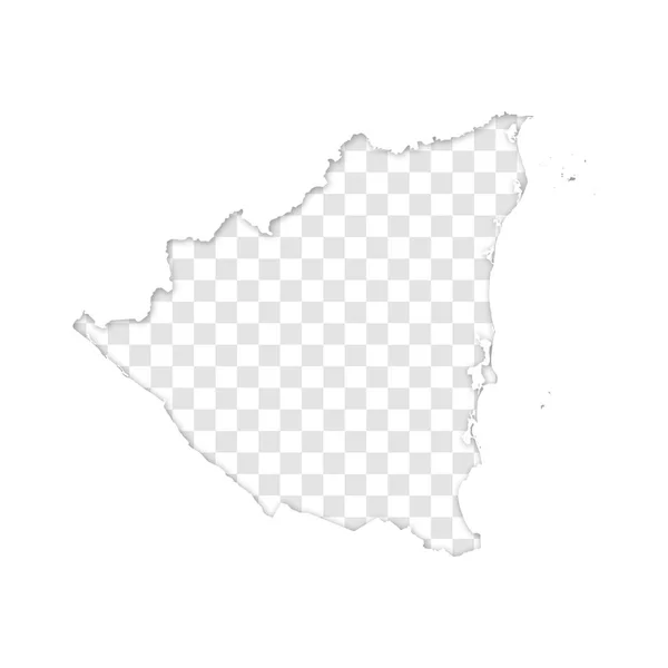 Silhouette Transparente Carte Nicaraguayenne Avec Ombre — Image vectorielle