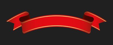 koyu arkaplanda kırmızı vintage kurdele etiketi