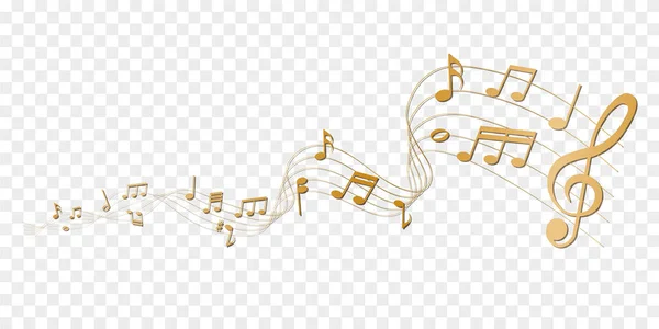 altın vektör sayfası müzik - şeffaf arkaplan üzerine notalar