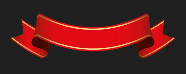 Rood Vintage Lint Banner Label Donkere Achtergrond — Stockvector