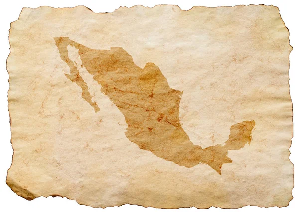 Map Mexico Old Grunge Brown Paper — Stock Photo, Image