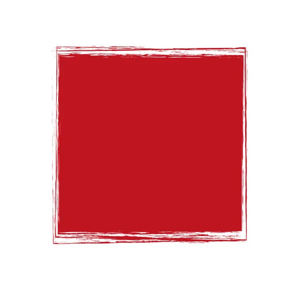 Červená Štětec Malované Inkoust Razítko Banner Bílém Pozadí — Stockový vektor