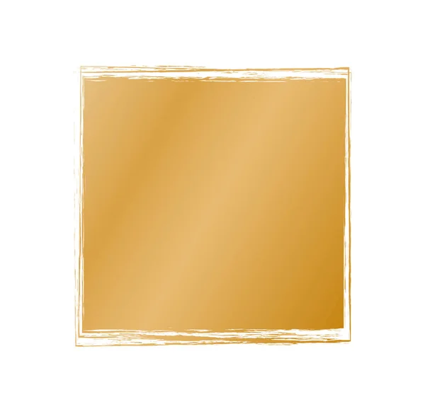 Goldpinsel Gemaltes Stempelbanner Auf Weißem Hintergrund — Stockvektor