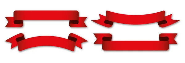 Sada Červených Vinobraní Stuhy Bannery Štítky Bílém Pozadí — Stockový vektor