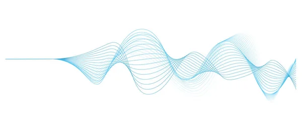 Achtergrond Met Abstracte Vector Blauw Gekleurde Geluidsgolf Lijnen — Stockvector