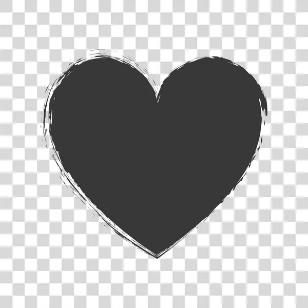 Pinsel Bemalt Stempel Herz Banner Auf Transparentem Hintergrund — Stockvektor