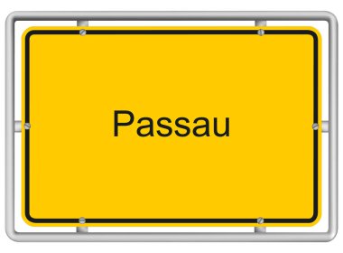 Passau - Beyaz arkaplanda sarı yol işareti