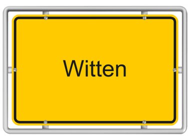 Witten - Beyaz arkaplanda sarı yol işareti