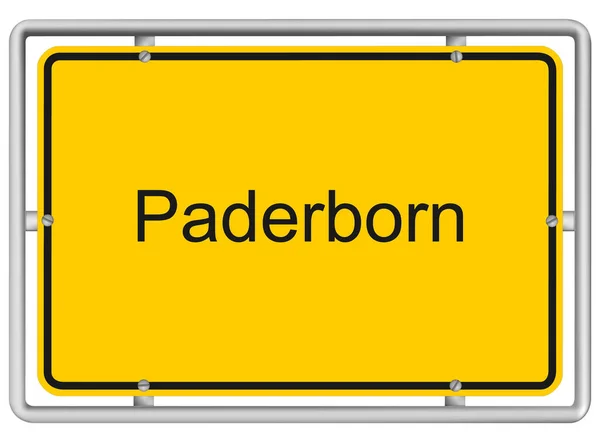 Paderborn Beyaz Arkaplanda Izole Edilmiş Sarı Yol Işareti — Stok Vektör