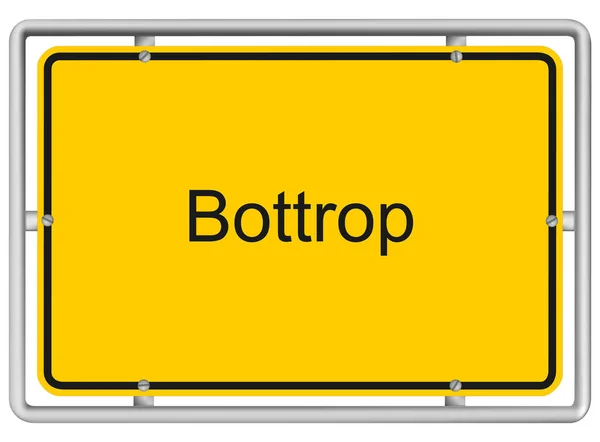 Bottrop Желтый Дорожный Знак Изолирован Белом Фоне — стоковый вектор