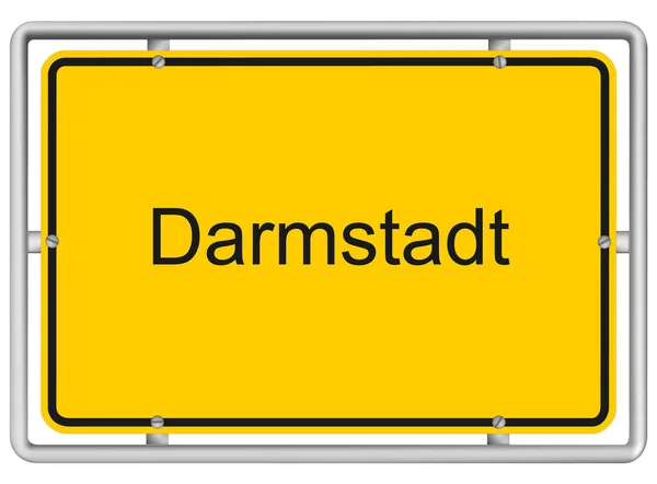 Darmstadt Sinal Estrada Amarelo Isolado Fundo Branco — Vetor de Stock