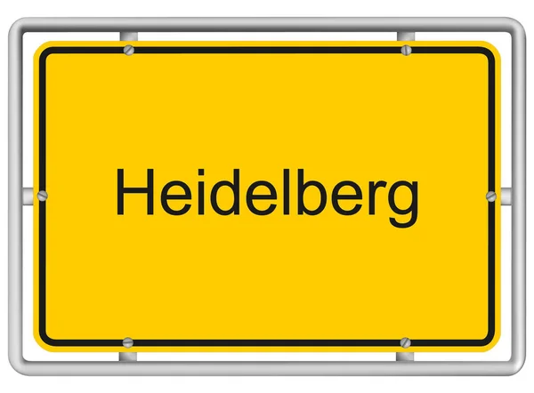 Heidelberg Sarı Yol Işareti Beyaz Arkaplanda Izole Edildi — Stok Vektör