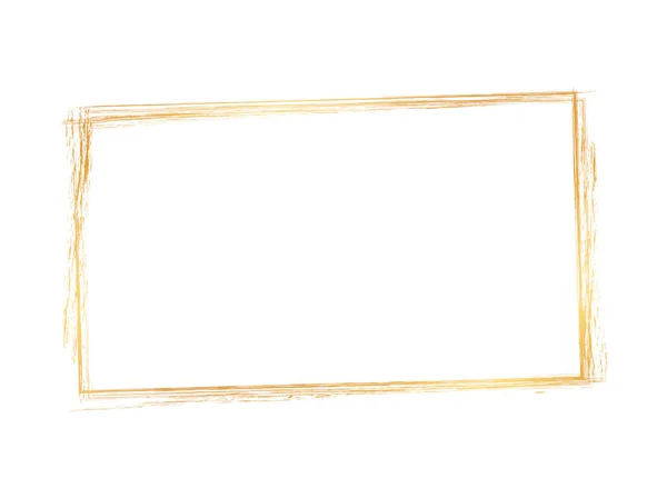 Escova Ouro Pintado Selo Tinta Banner Fundo Branco —  Vetores de Stock