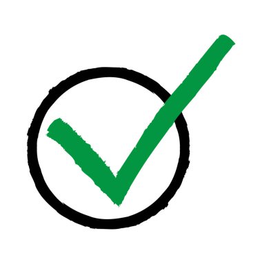 Beyaz arkaplanda yeşil işaretleme simgesi