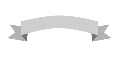 Beyaz arkaplanda gri basit kurdele etiketi