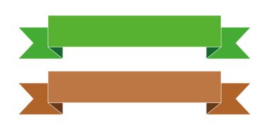 beyaz arkaplanda yeşil ve kahverengi basit pankart etiketi