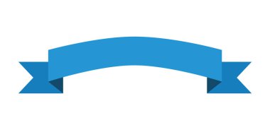 Beyaz arkaplanda mavi basit kurdele etiketi