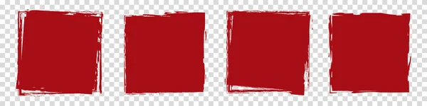Satz Roter Pinsel Bemaltes Stempelbanner Auf Transparentem Hintergrund — Stockvektor