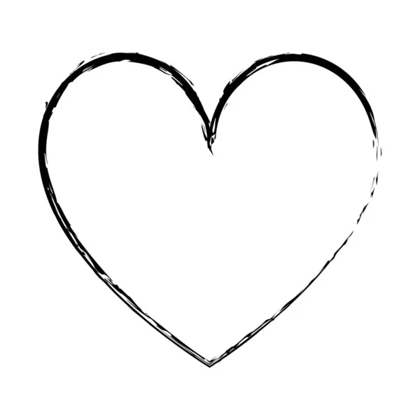 Πινέλο Βαμμένο Μελάνι Σφραγίδα Καρδιά Πανό Λευκό Φόντο — Διανυσματικό Αρχείο