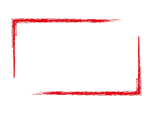 Roter Pinsel Bemalter Stempelrahmen Mit Platz Für Ihr Gestaltungselement — Stockvektor
